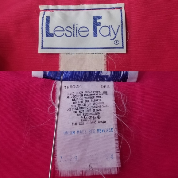 1970s Leslie Fay ILGWU pink longsleeve dress - Picture 7 of 10